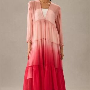 Anthropologie Tiered Sheer Ombré Duster